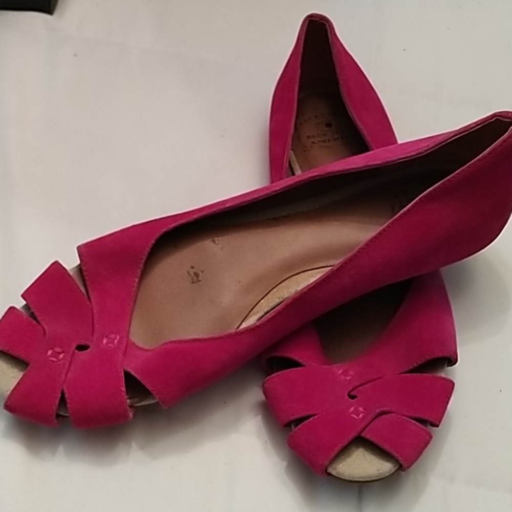 Fushia suede shoes